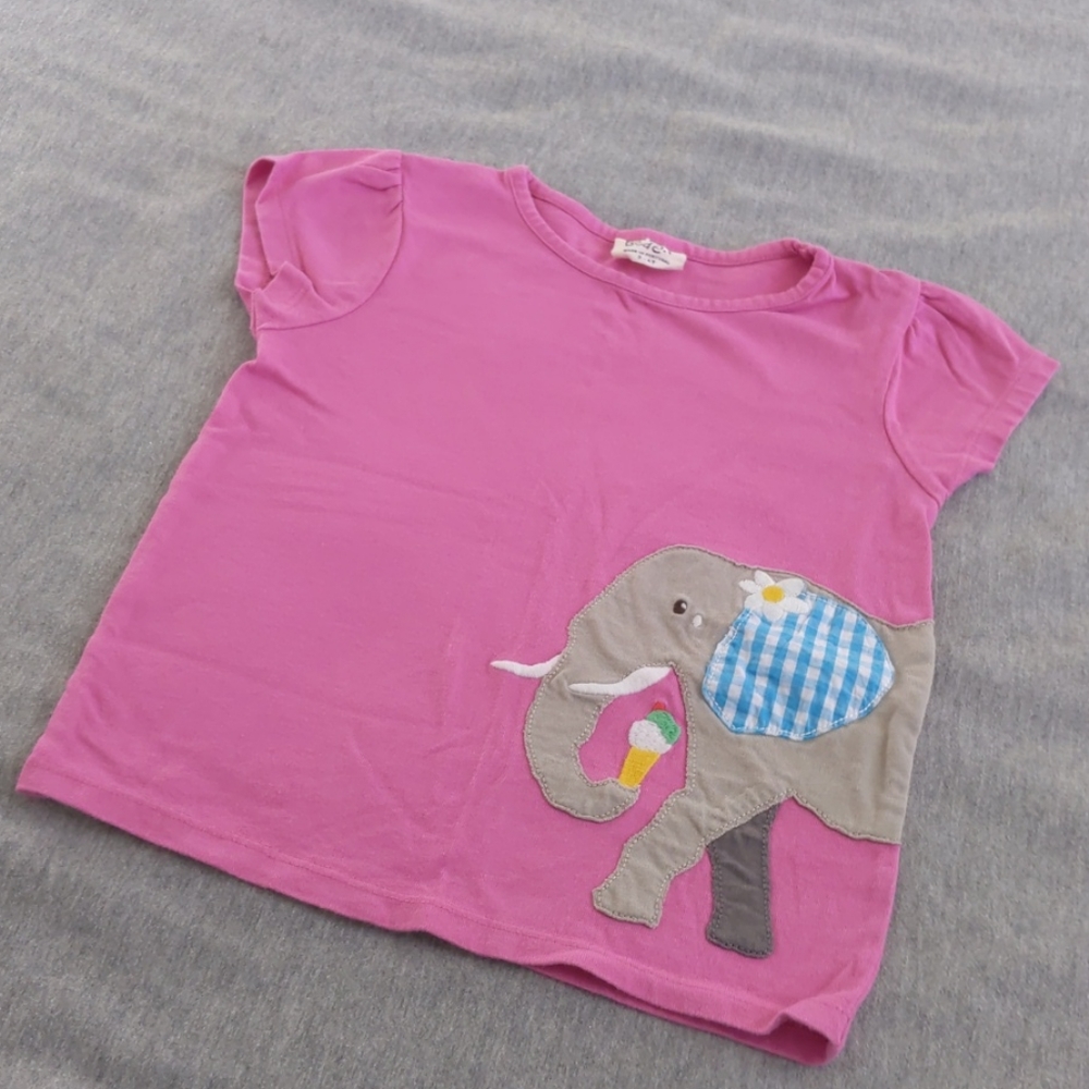 Mini Boden pink play tshirt with elephant 3-4Y